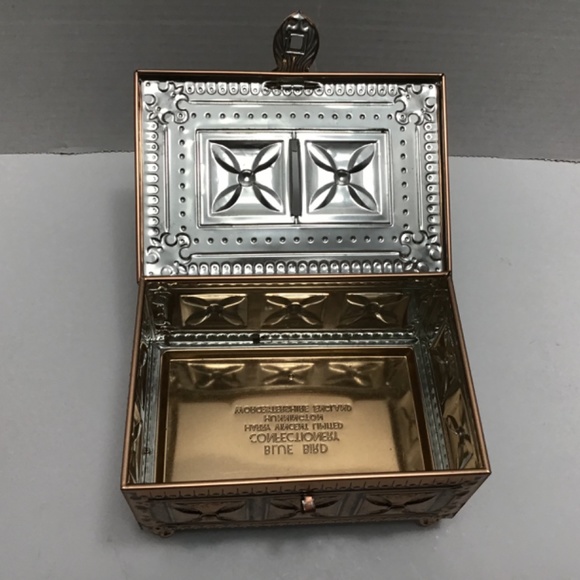 BLUE BIRD Confectionery Vintage Tin: "Prince's Hasped Chest w/ Money Slot" - Picture 6 of 7